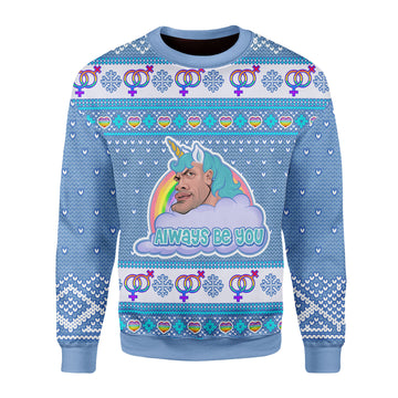 Customspig Christmas Sweater The Rock Dwayne Johnson Always Be You 3D Apparel