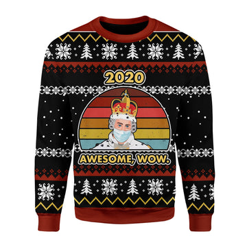 Customspig Christmas Sweater 2020 Awesome Wow 3D Apparel