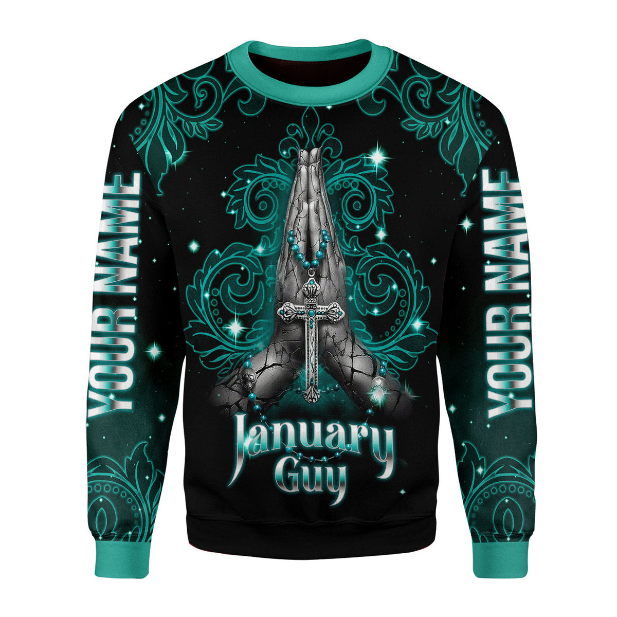 CustomsPig Personalized Ugly Sweater January Guy All Over Printed