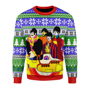 Customspig Christmas Sweater The Beatles Hippie 3D Apparel