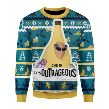 Customspig Christmas Sweater It's Outrageous 3D Apparel