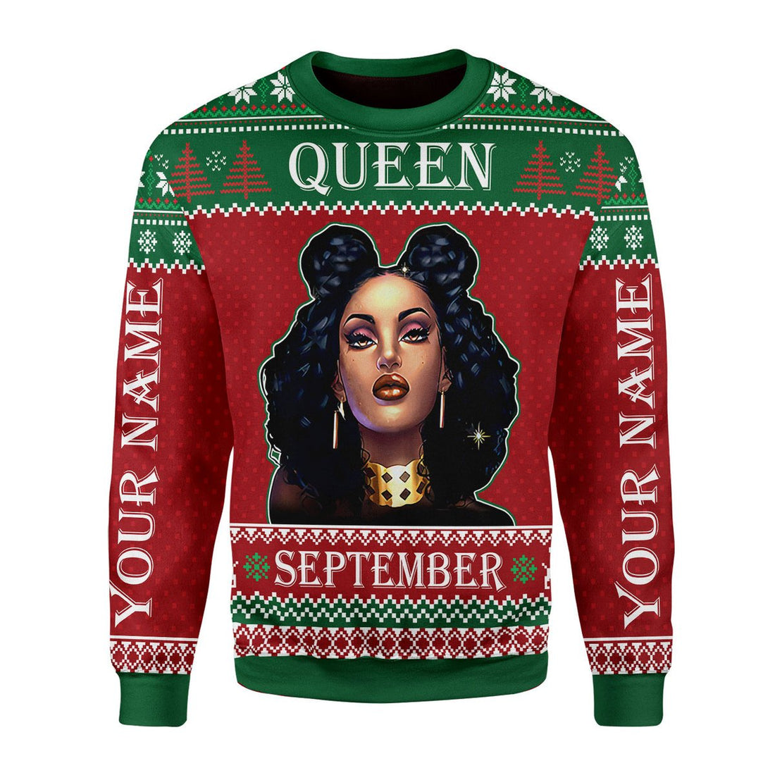CustomsPig Personalized Ugly Sweater September Girl All Over Printed