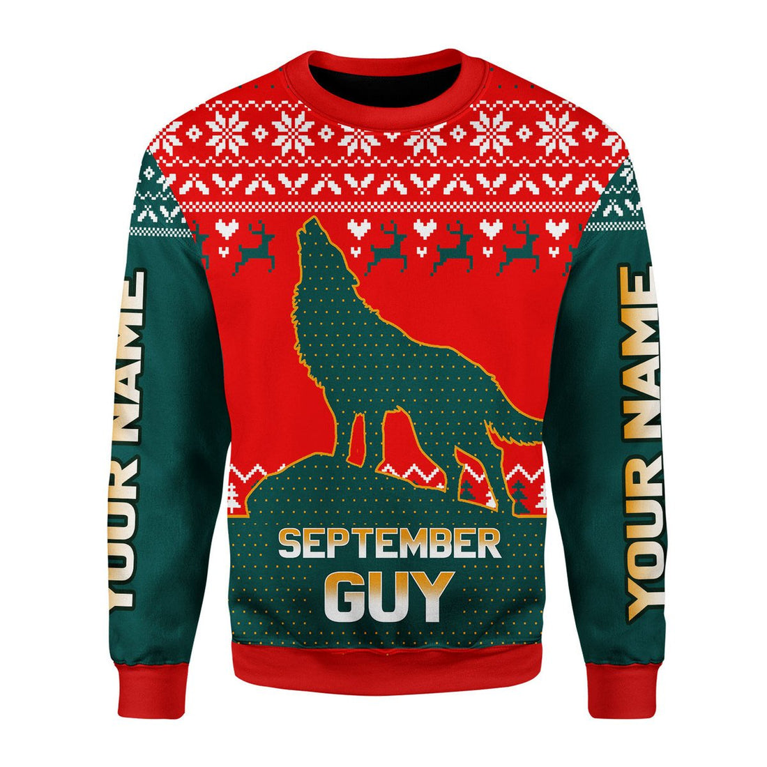 CustomsPig Personalized Ugly Sweater September Guy All Over Printed