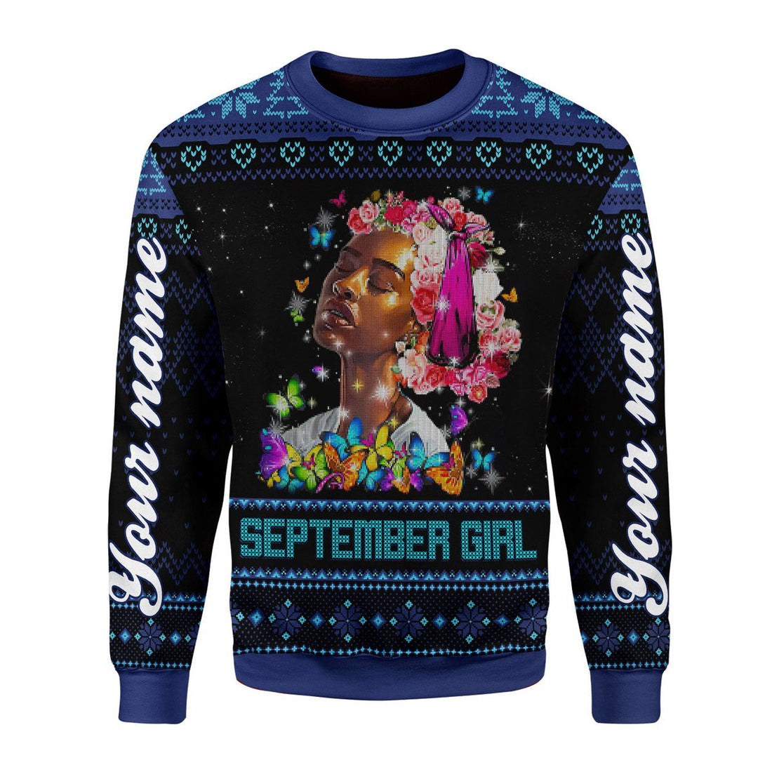 CustomsPig Personalized Ugly Sweater September Girl I Am The Storm All Over Printed
