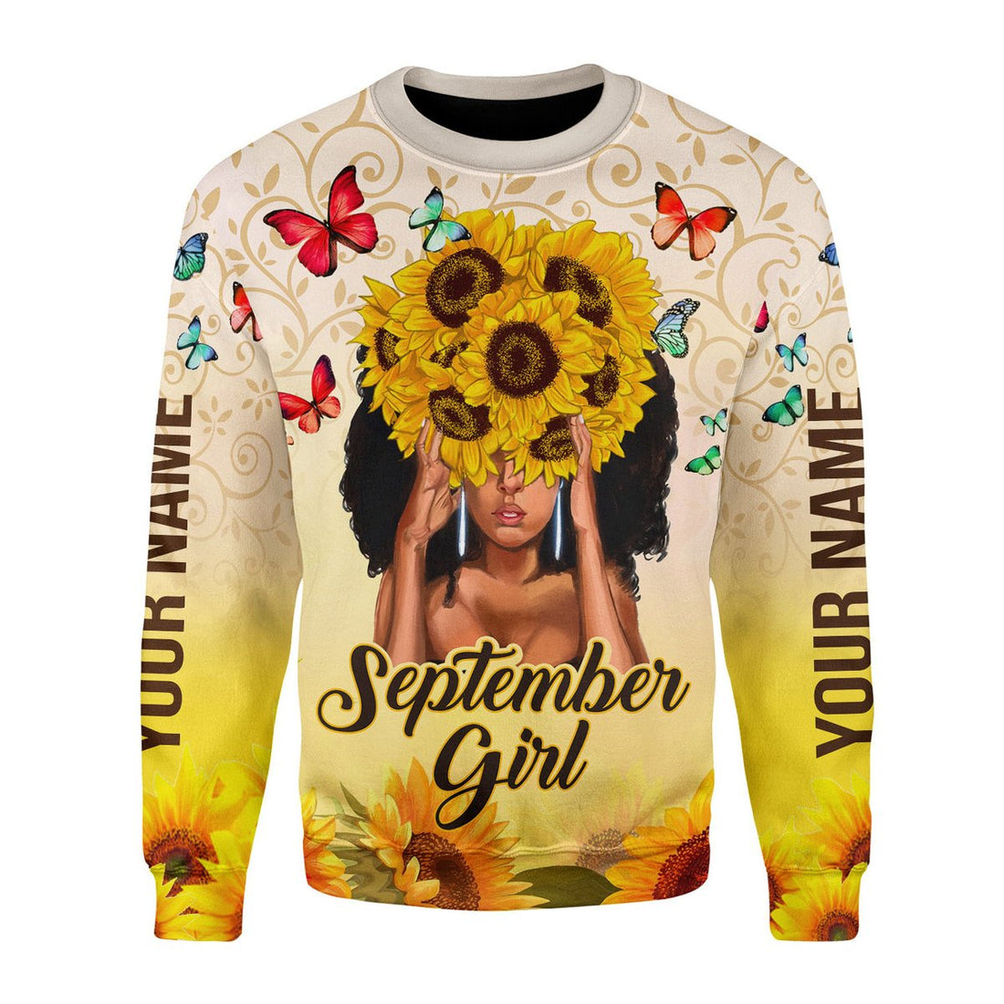 CustomsPig Personalized Ugly Sweater September Girl All Over Printed