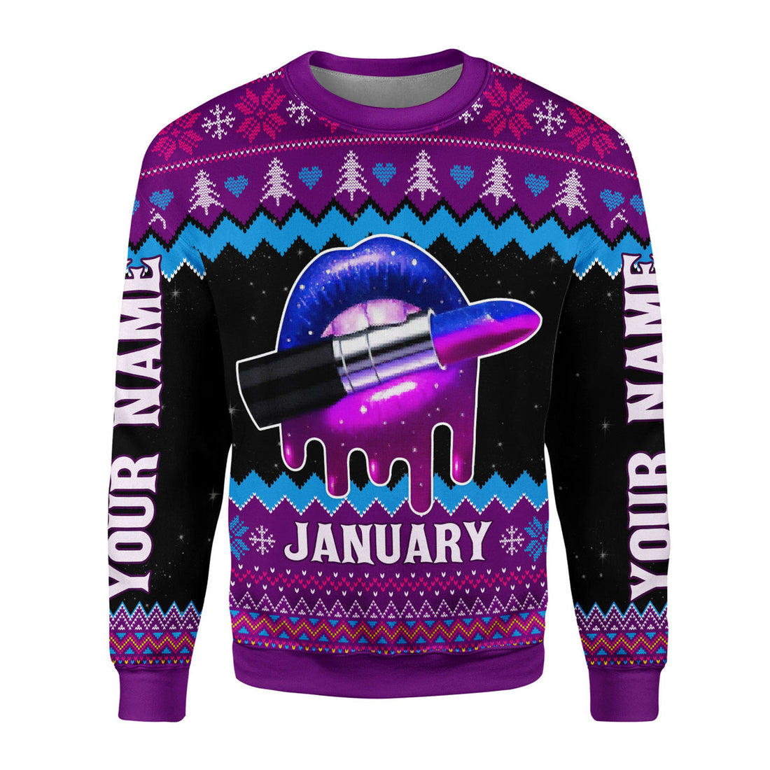 CustomsPig Personalized Ugly Sweater January Girl All Over Printed