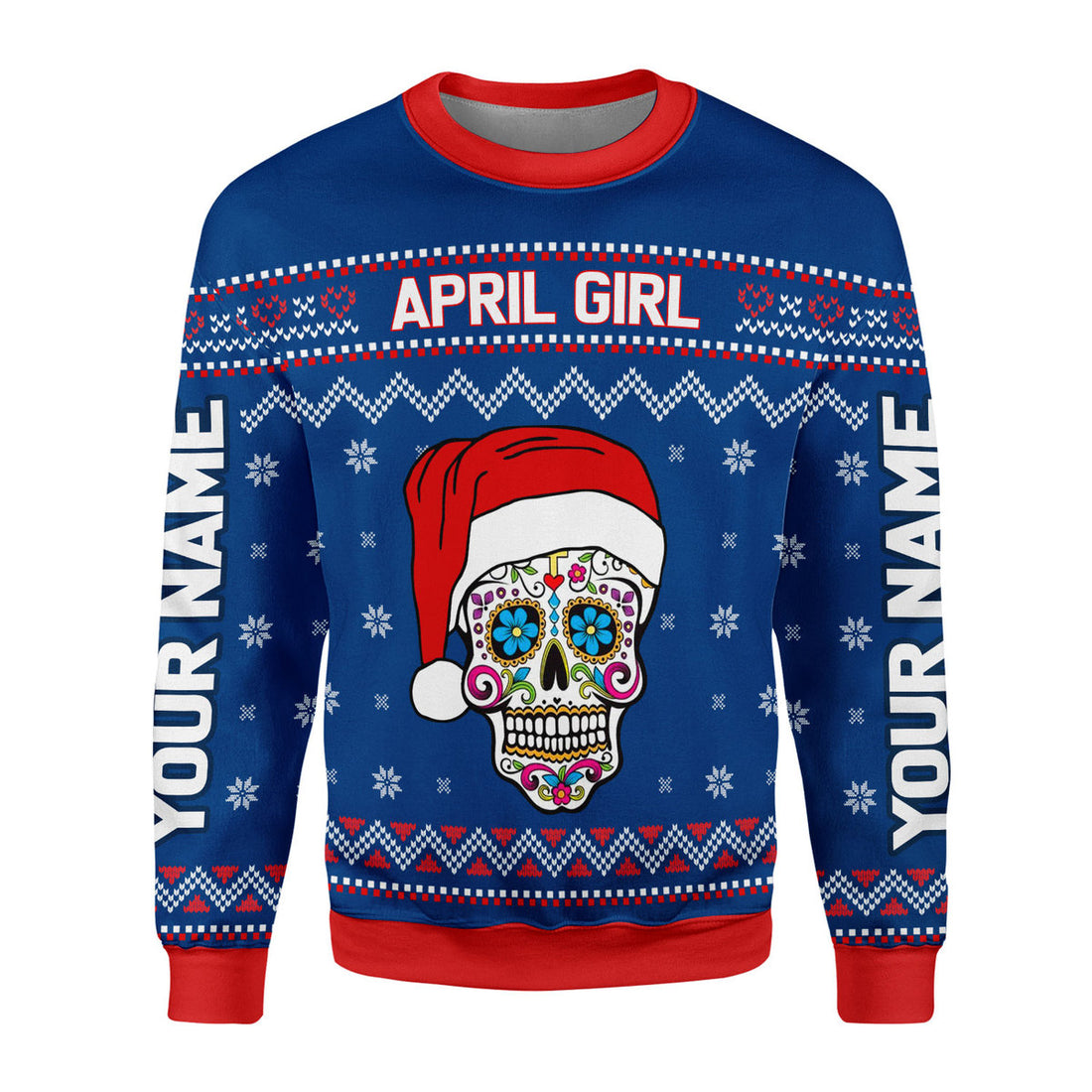 CustomsPig Personalized Ugly Sweater April Girl I Am Who I Am All Over Printed