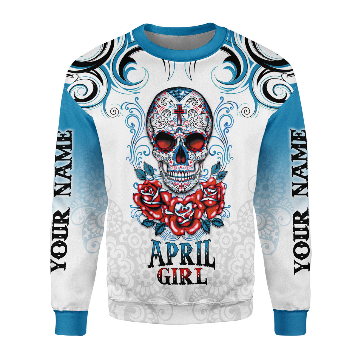 CustomsPig Personalized Ugly Sweater April Girl All Over Printed