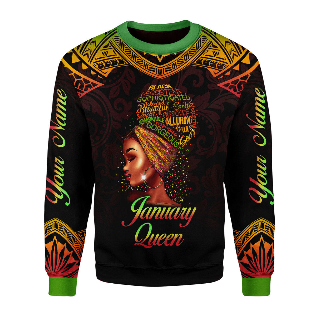 CustomsPig Personalized Ugly Sweater January Queen All Over Printed