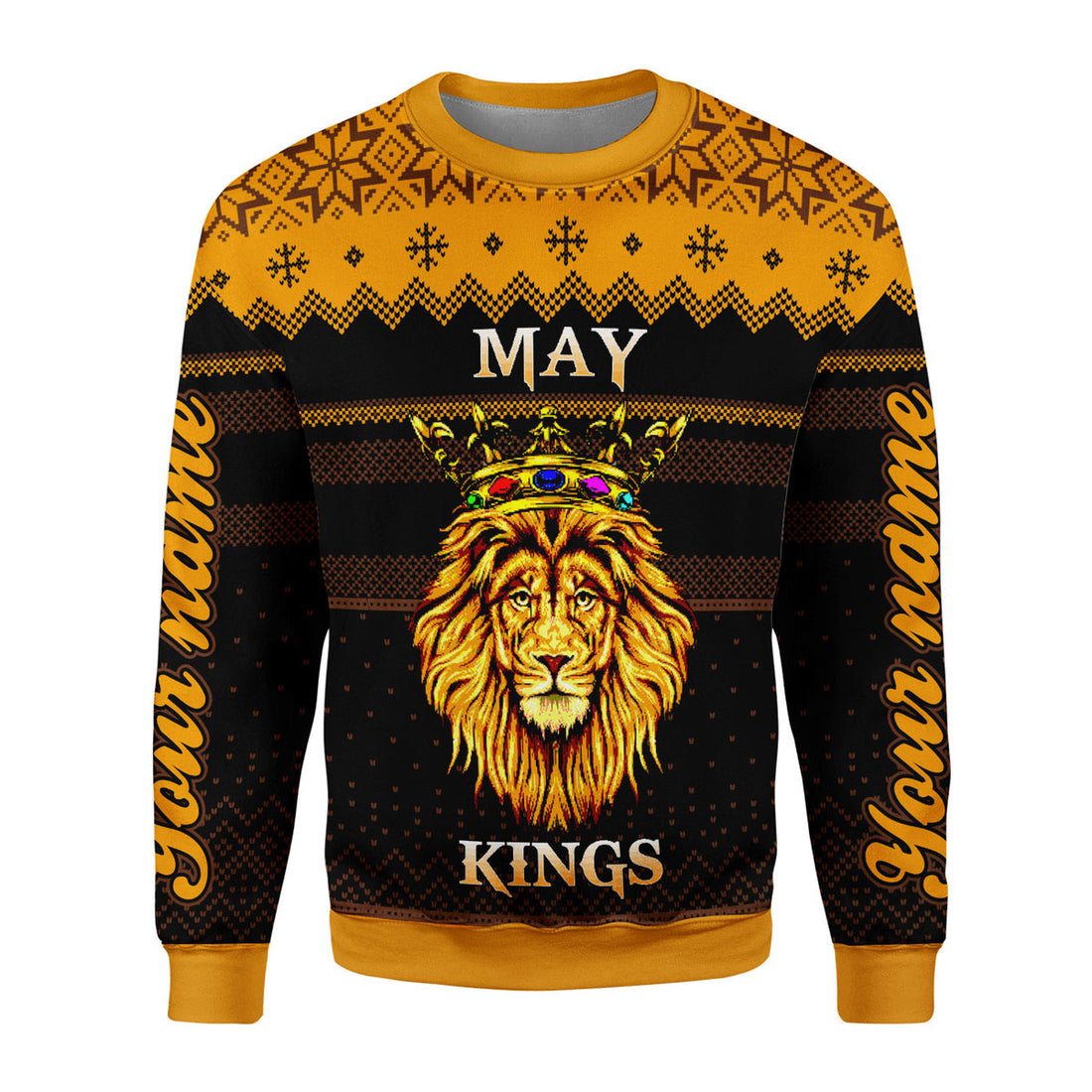 CustomsPig Personalized Ugly Sweater May Guy Kings Are Born In May All Over Printed