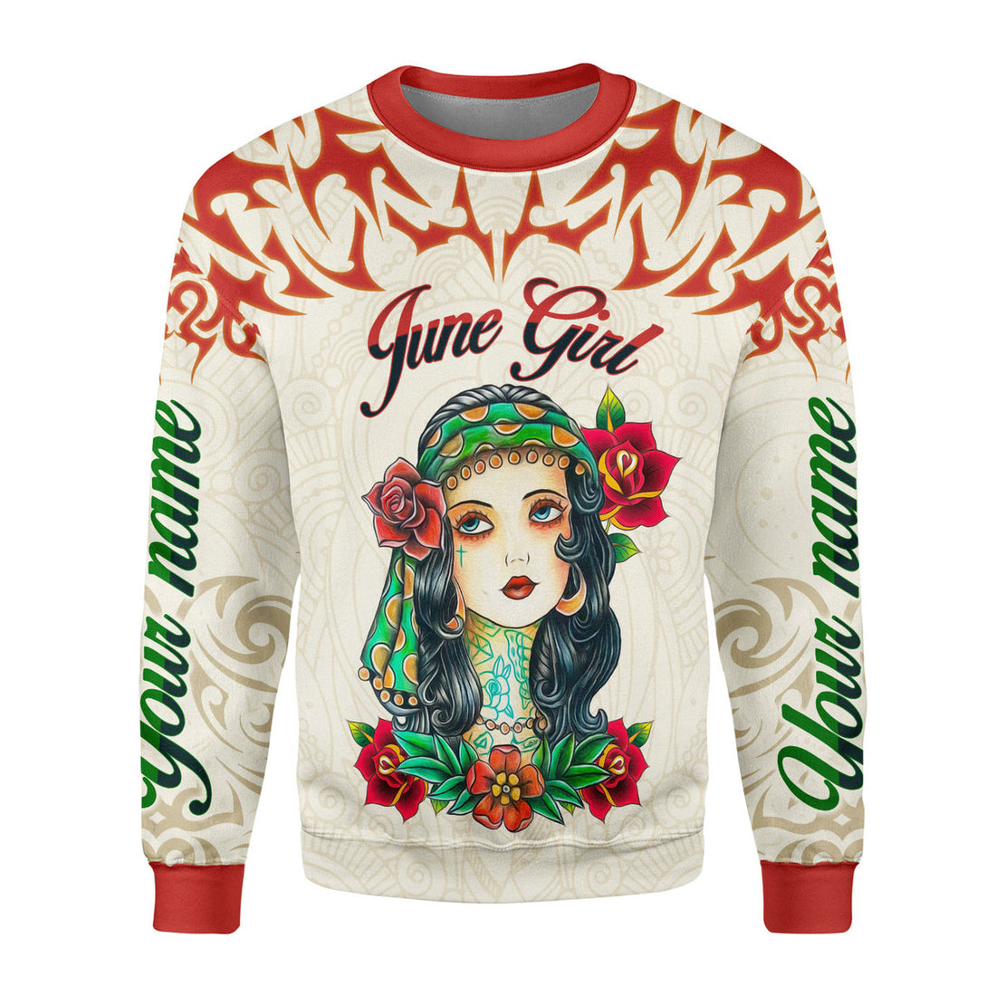 CustomsPig Personalized Ugly Sweater June Girl I Do What I Want All Over Printed