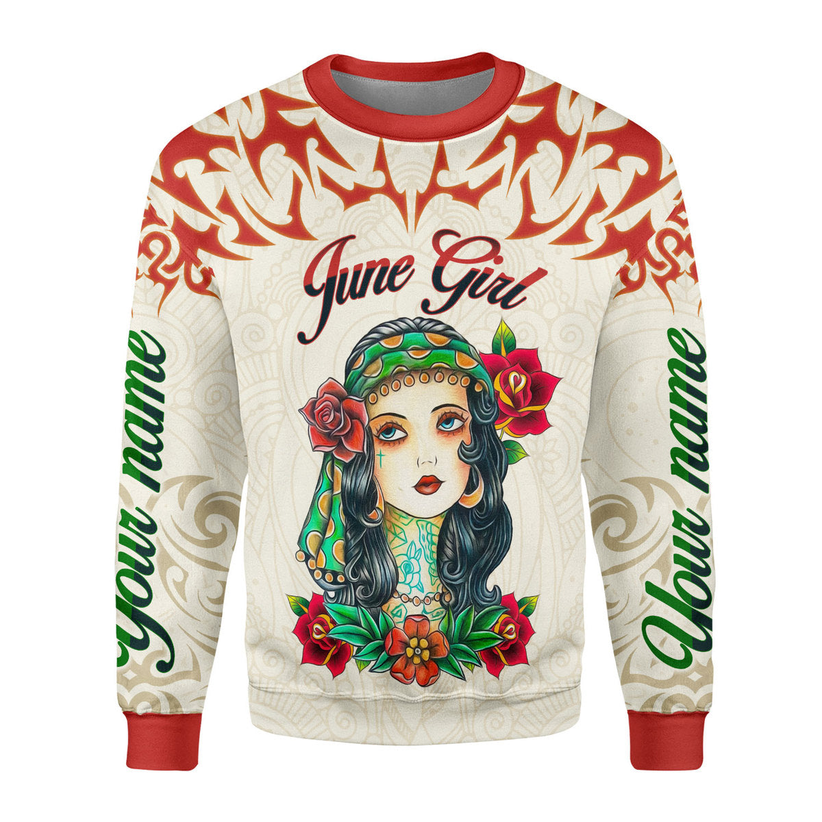 CustomsPig Personalized Ugly Sweater June Girl I Do What I Want All Over Printed