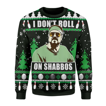 Customspig Christmas Sweater I Don’t Roll on Shabbos 3D Apparel