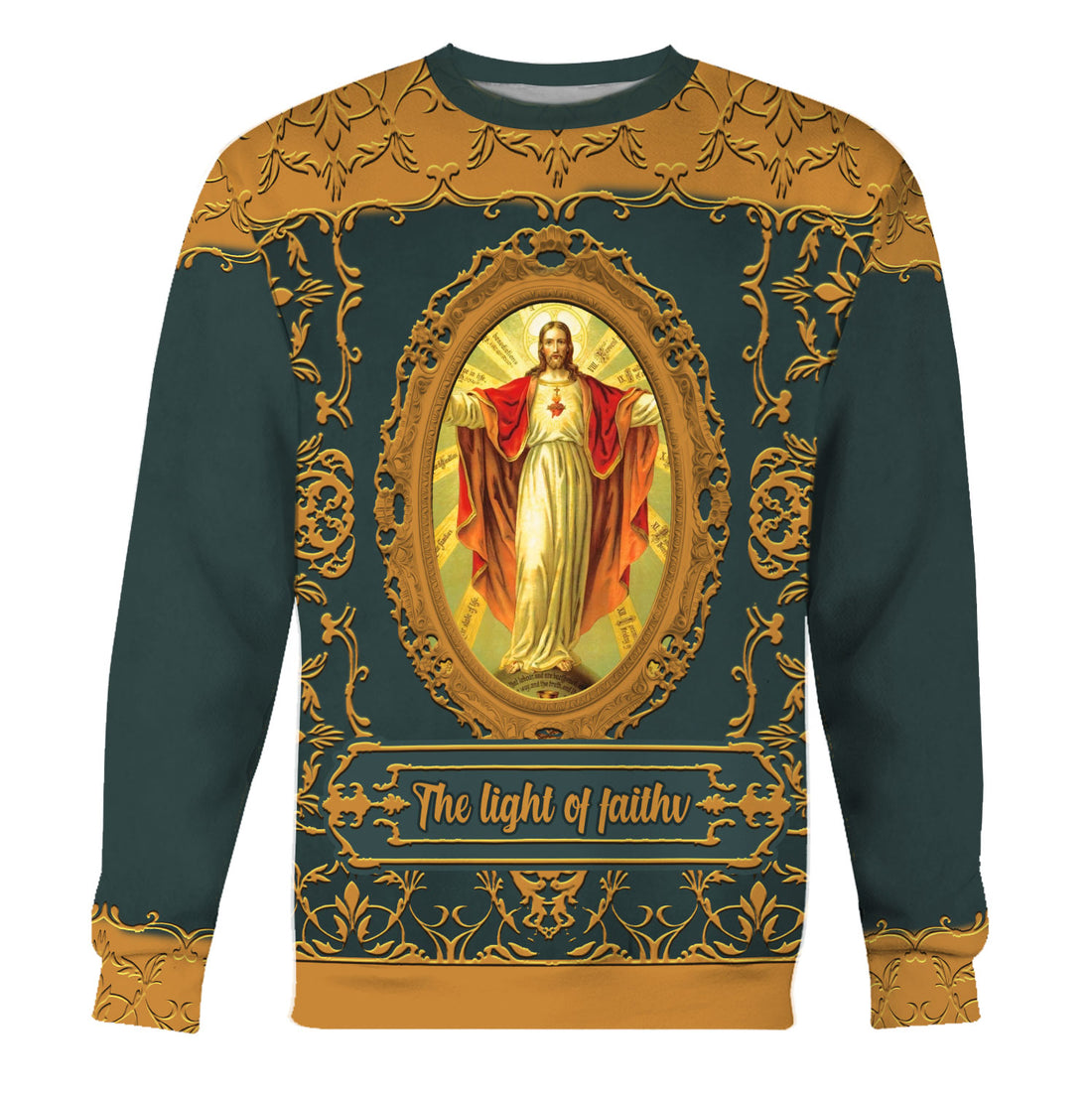 Customspig Tops Pullover Sweatshirt Christ Jesus The Light Of Faith 3D Apparel