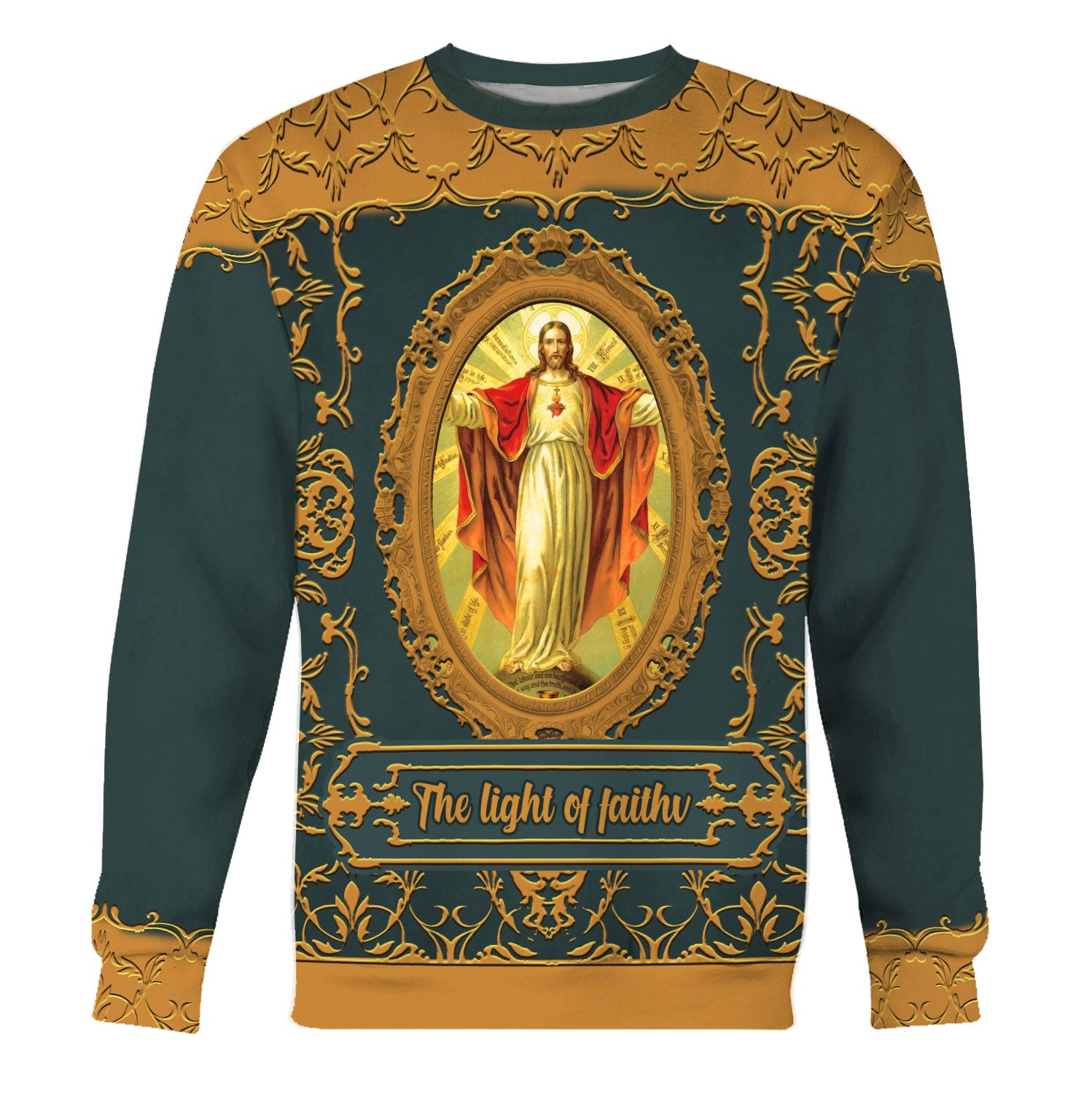 Customspig Tops Pullover Sweatshirt Christ Jesus The Light Of Faith 3D Apparel