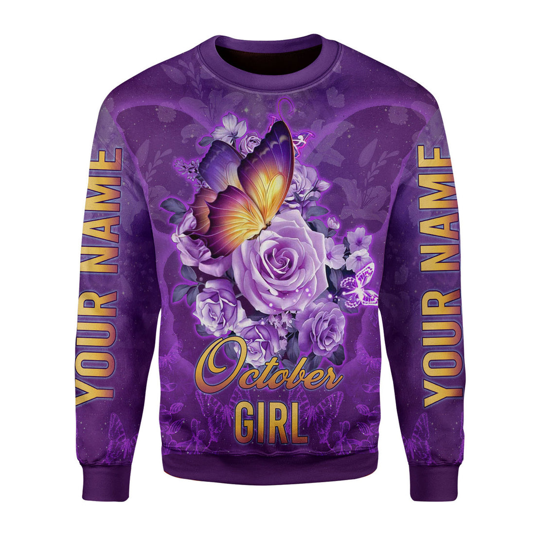 CustomsPig Personalized Ugly Sweater October Girl All Over Printed