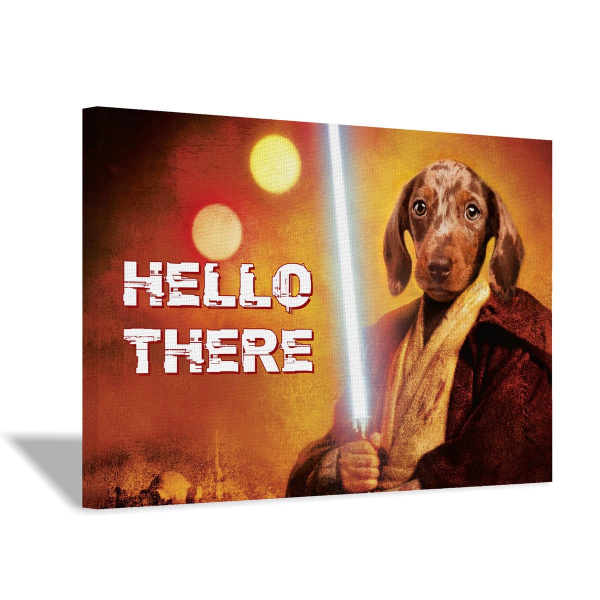 Customized Pet Photo Canvas - Obi Hello There