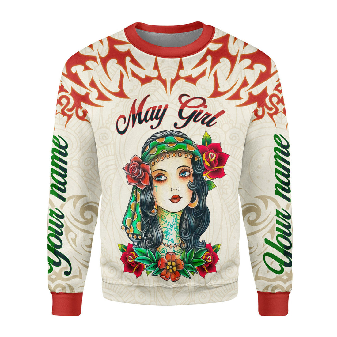 CustomsPig Personalized Ugly Sweater May Girl I Do What I Want All Over Printed