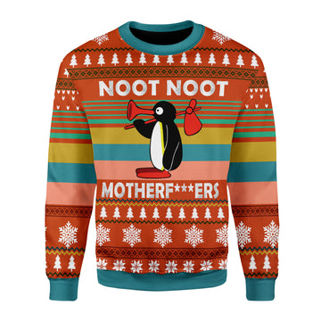 Customspig Christmas Sweater Noot Noot Motherf*kers 3D Apparel