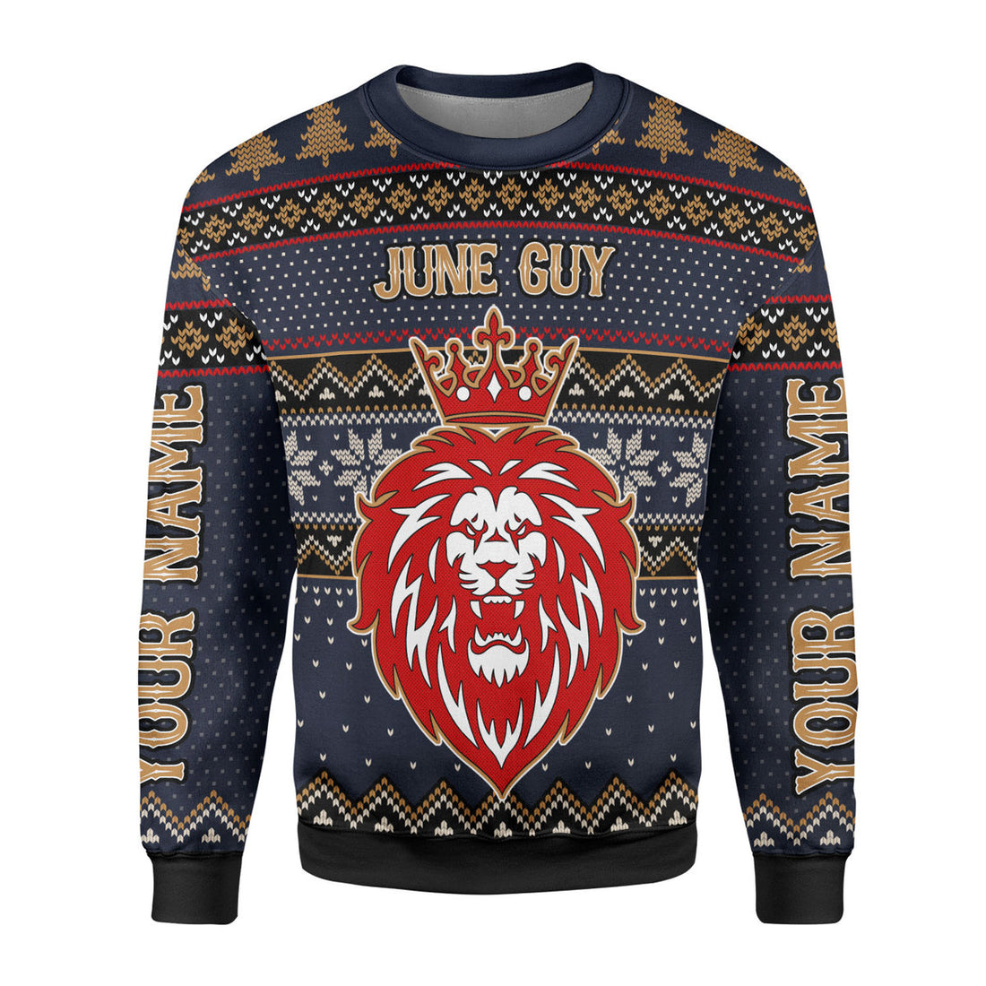 CustomsPig Personalized Ugly Sweater June Guy All Over Printed