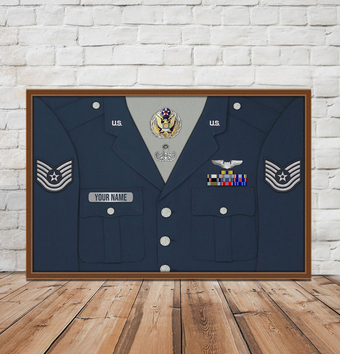 Customized Name & Rank U.S. Air Force Enlisted Digital File/ Poster/ Canvas