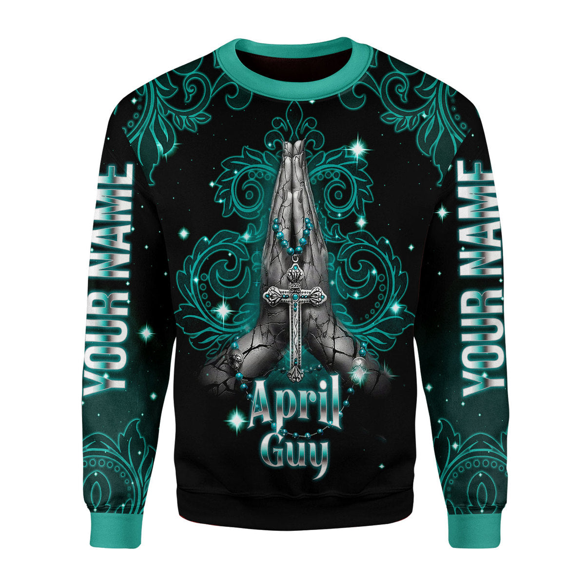 CustomsPig Personalized Ugly Sweater April Guy All Over Printed