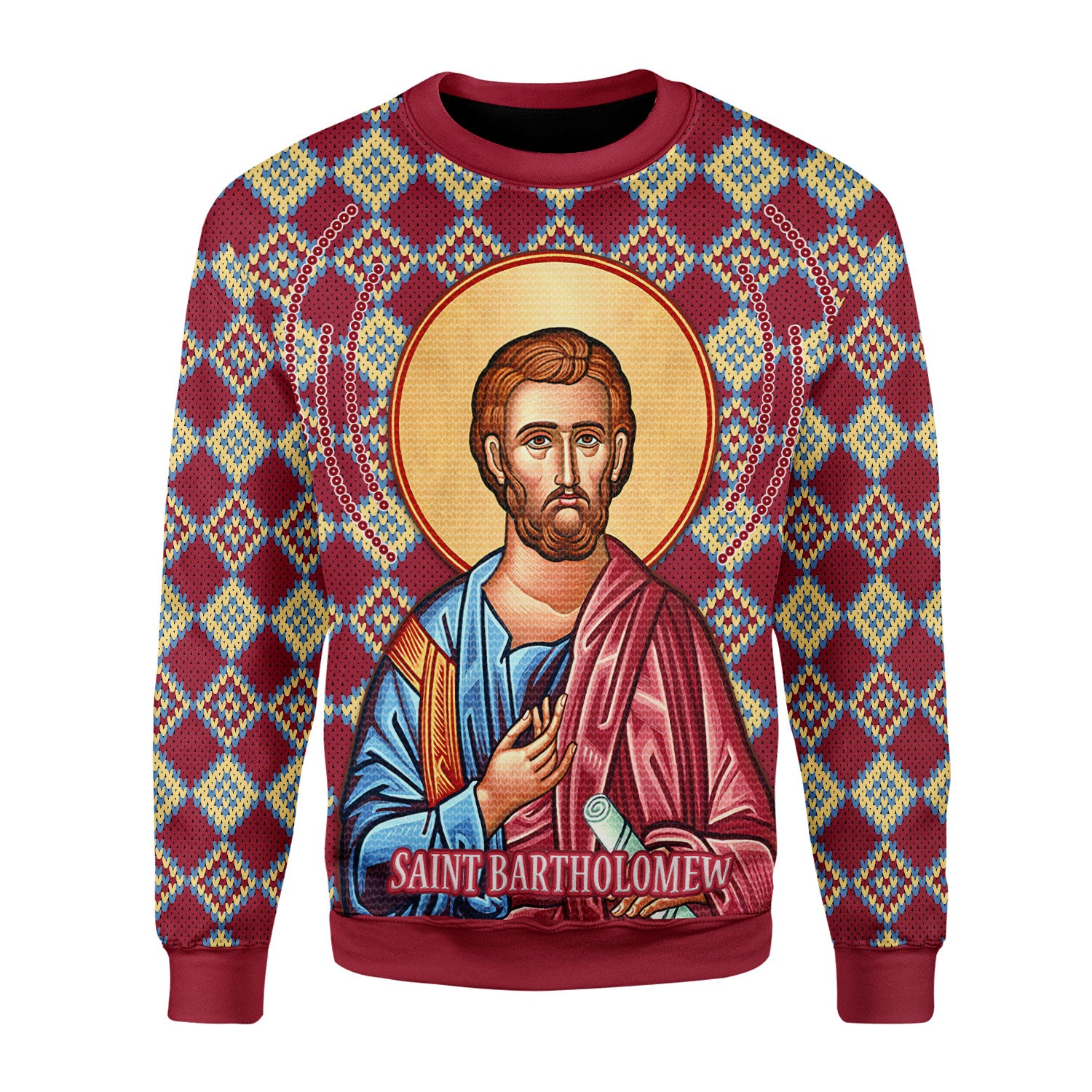 Customspig Christmas Sweater Bartholomew the Apostle 3D Apparel
