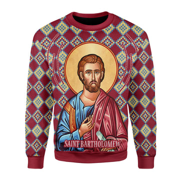 Customspig Christmas Sweater Bartholomew the Apostle 3D Apparel