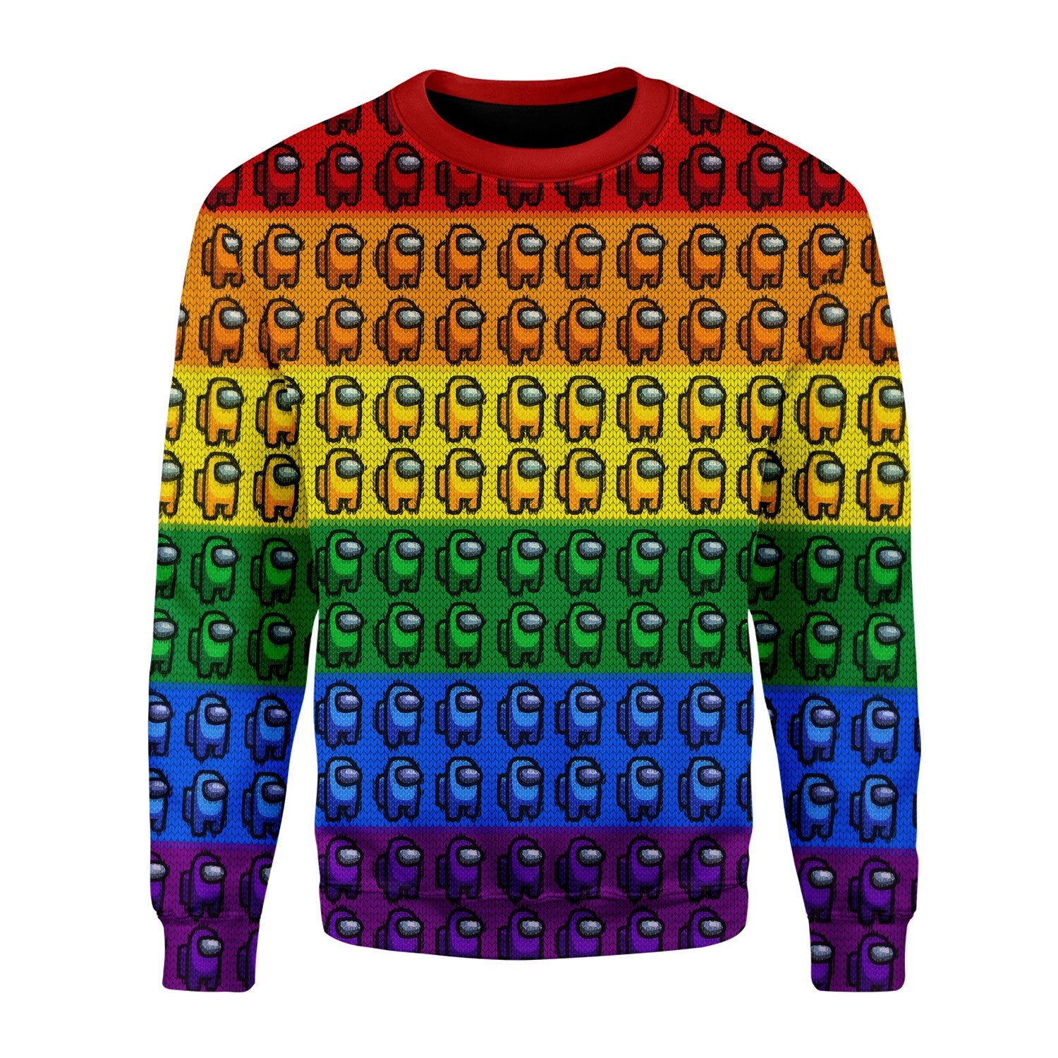 Customspig Christmas Sweater Among Us Gay Pride 3D Apparel