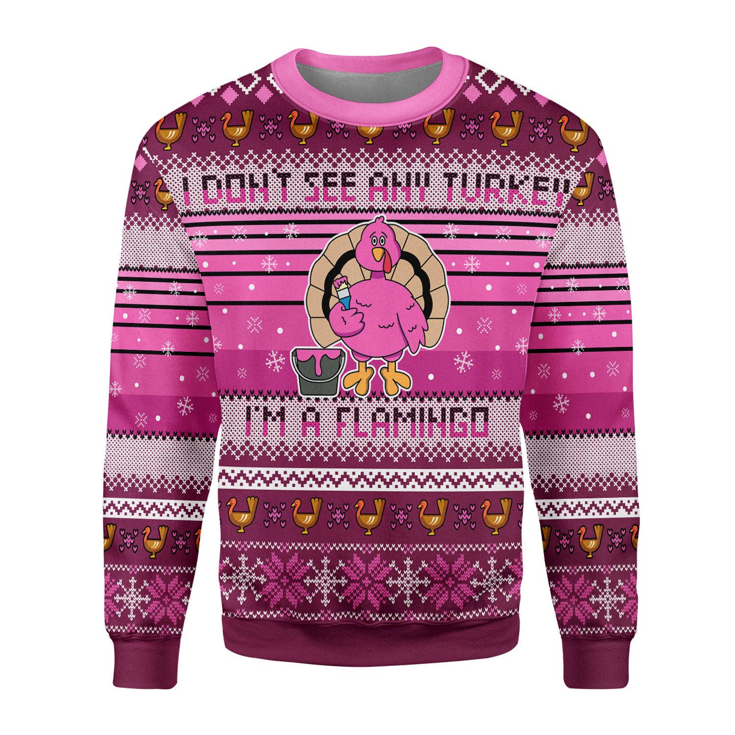 Customspig Christmas Sweater I'm A Flamingo 3D Apparel