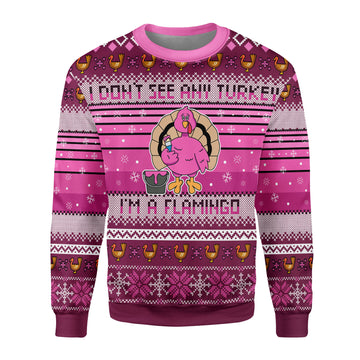 Customspig Christmas Sweater I'm A Flamingo 3D Apparel