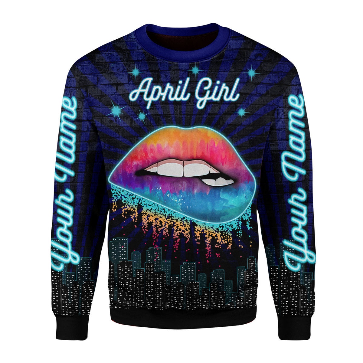 CustomsPig Personalized Ugly Sweater April Girl All Over Printed