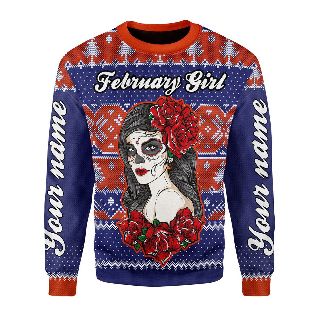 CustomsPig Personalized Ugly Sweater February Girl All Over Printed