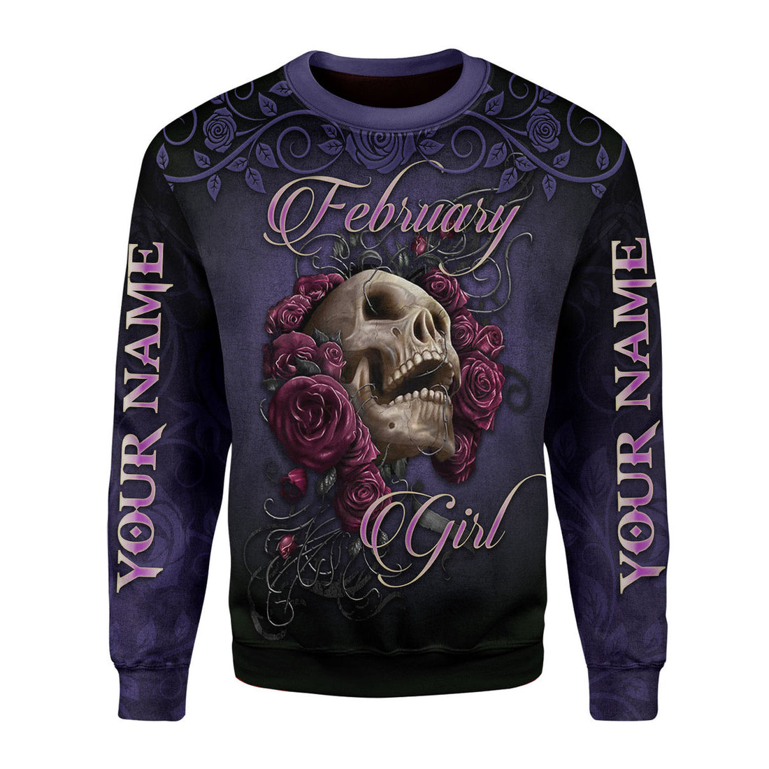 CustomsPig Personalized Ugly Sweater I'm A February Girl All Over Printed
