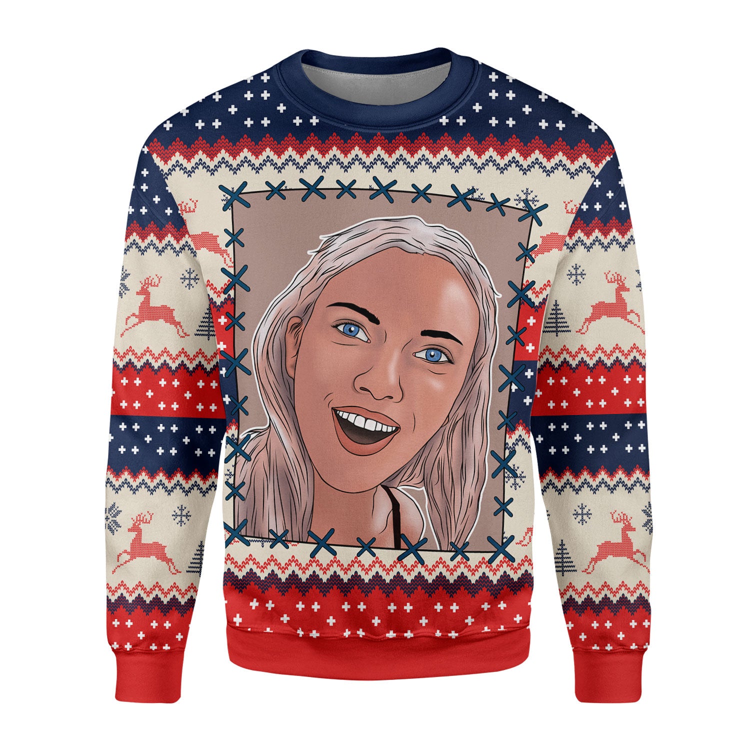 Customspig Christmas Sweater Scarlett Johansson Surprised Meme 3D Apparel