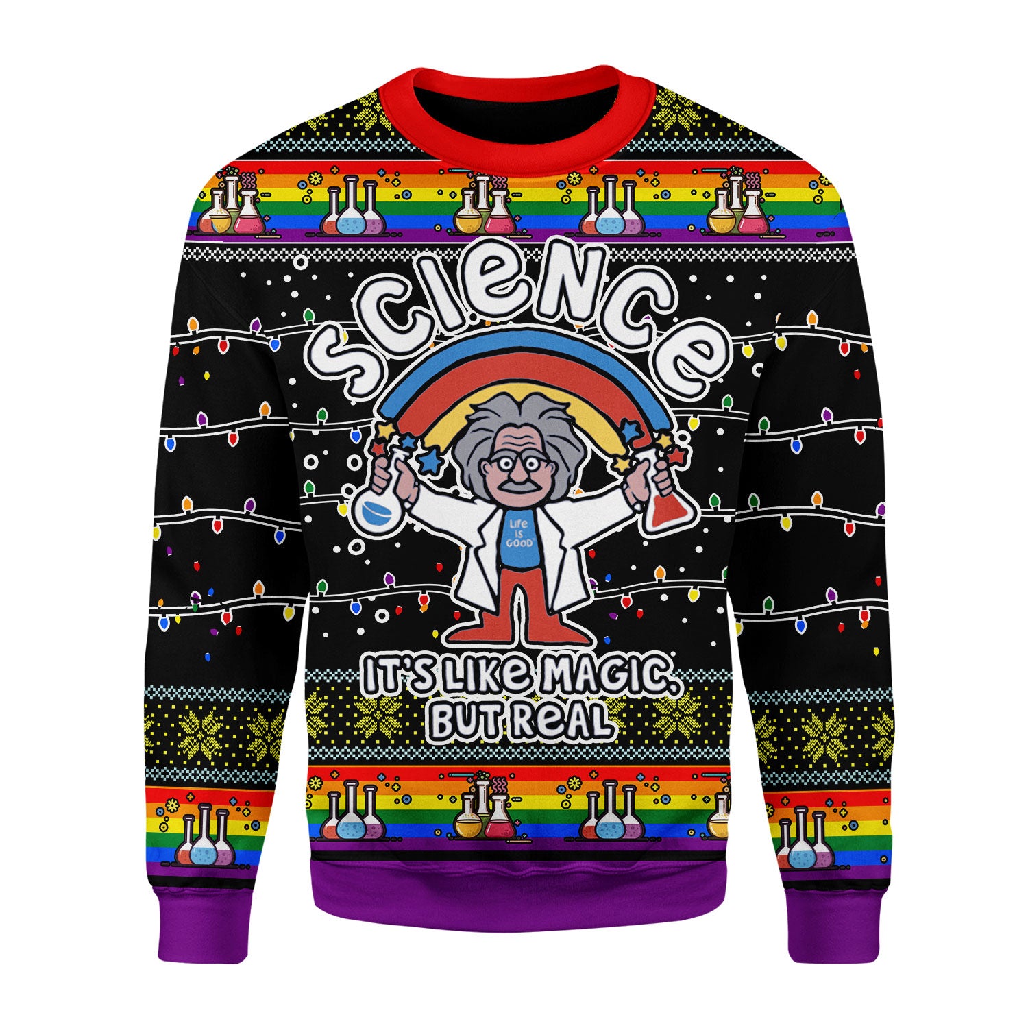 Customspig Christmas Sweater Science LGBT 3D Apparel