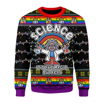 Customspig Christmas Sweater Science LGBT 3D Apparel