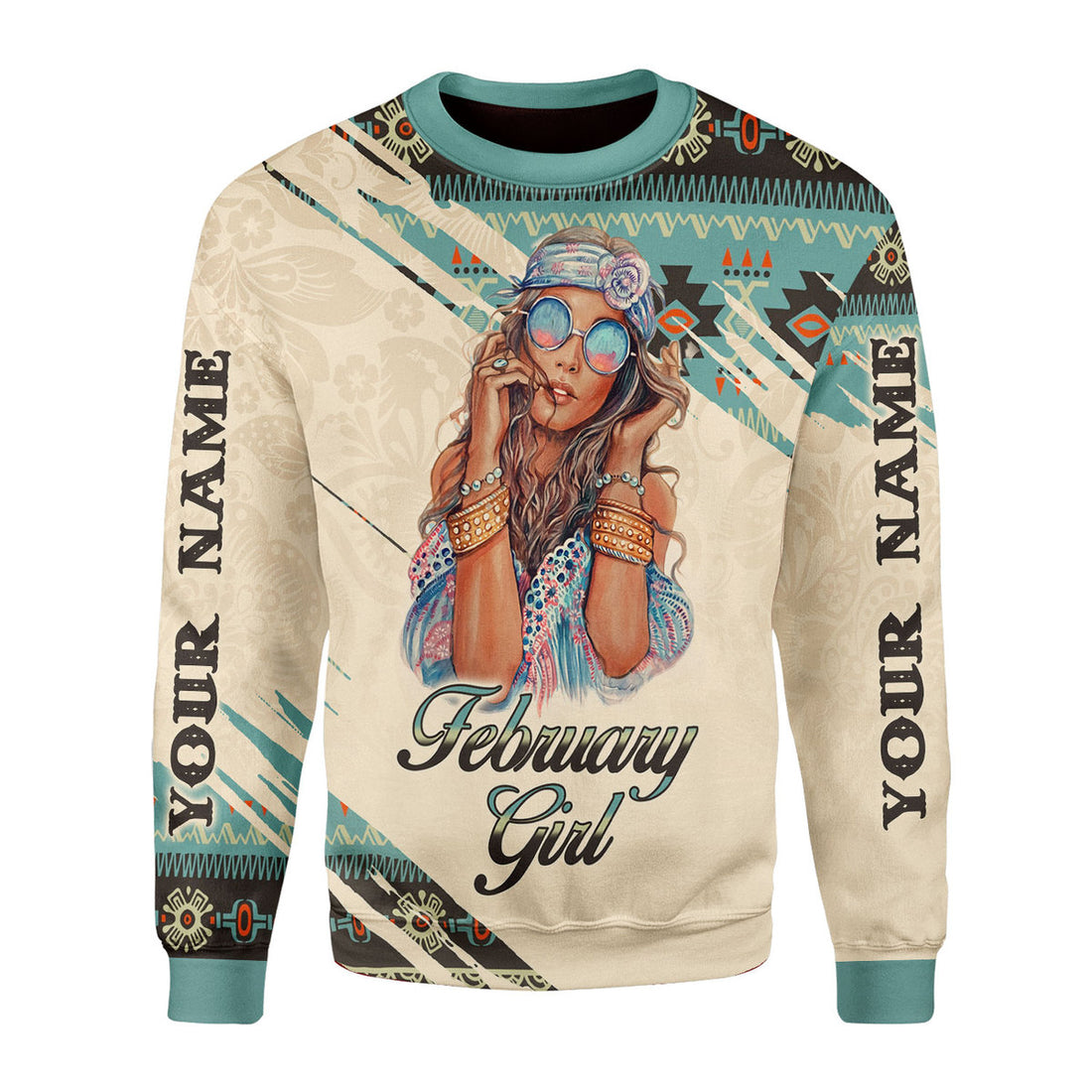 CustomsPig Personalized Ugly Sweater February Girl All Over Printed