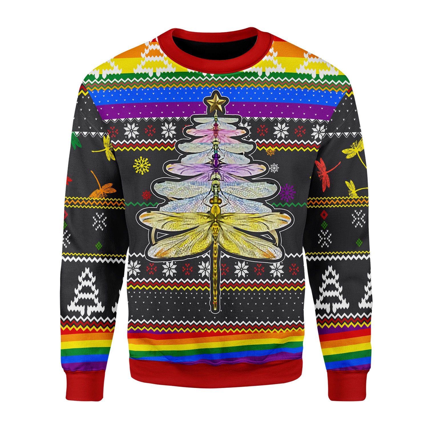 Customspig Christmas Sweater LGBT Dragon Christmas Tree 3D Apparel