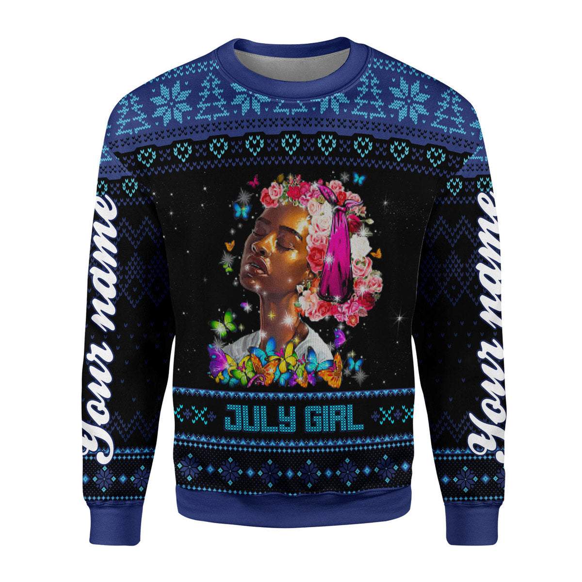 CustomsPig Personalized Ugly Sweater July Girl I Am The Storm All Over Printed