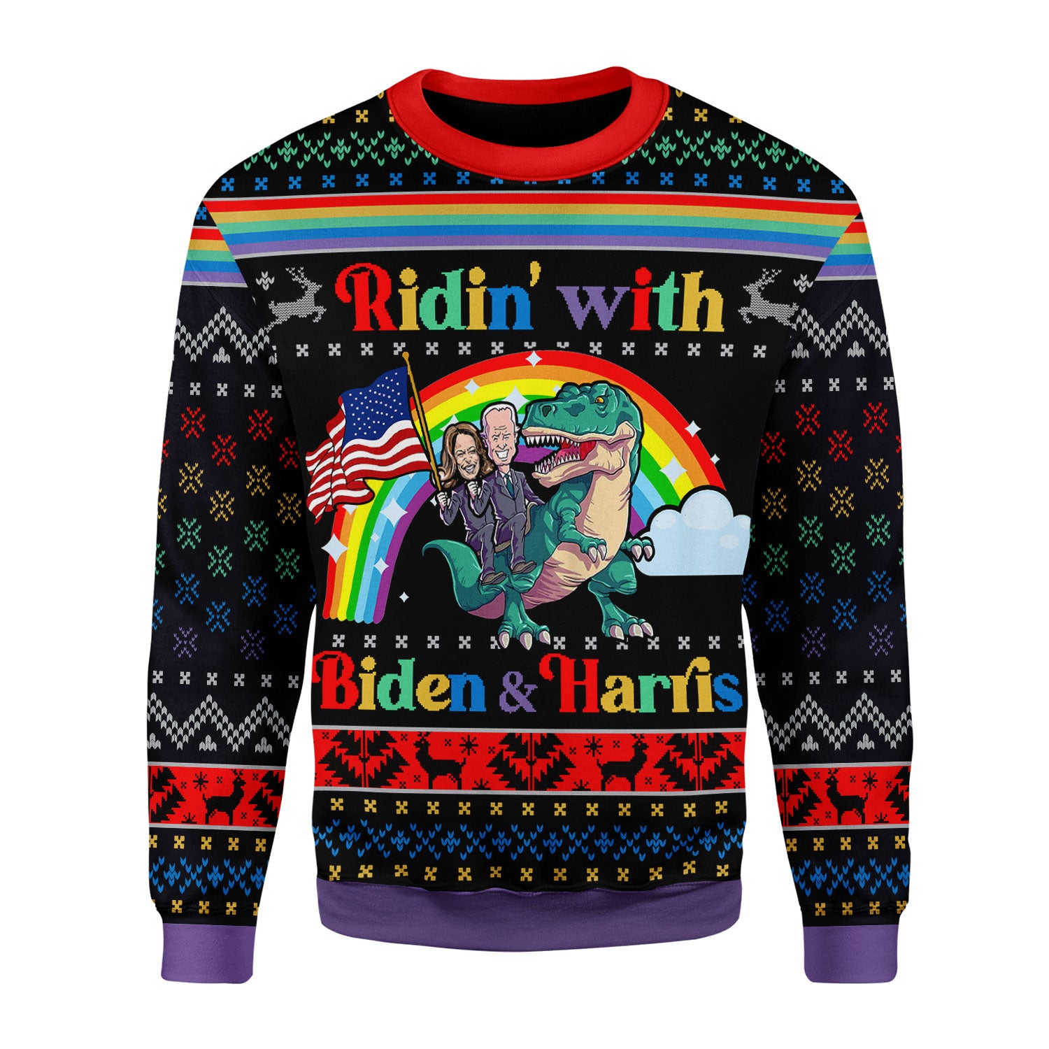 Customspig Christmas Sweater Biden And Harris LGBT 3D Apparel