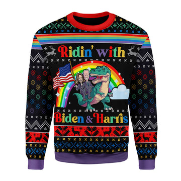 Customspig Christmas Sweater Biden And Harris LGBT 3D Apparel