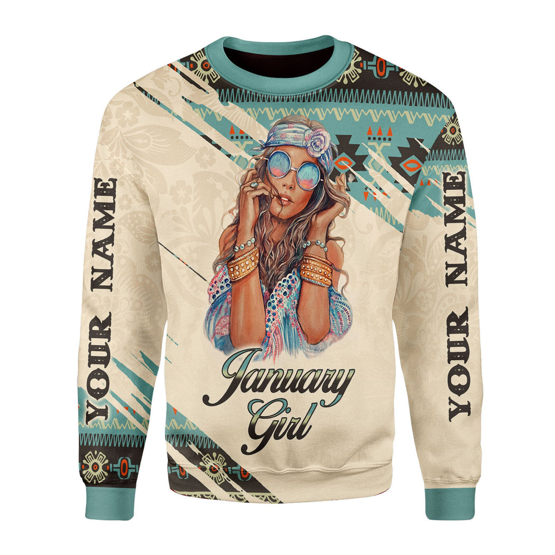 CustomsPig Personalized Ugly Sweater January Girl All Over Printed