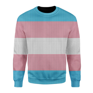 Customspig Christmas Sweater Transgender Flag 3D Apparel