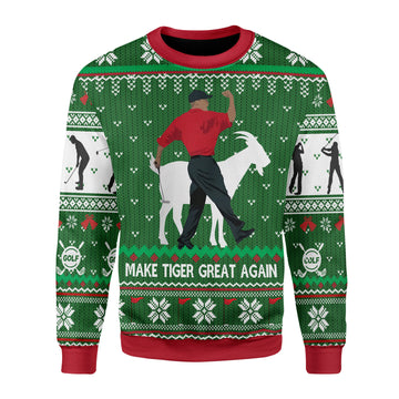 Customspig Christmas Sweater Make Tiger Great Again 3D Apparel