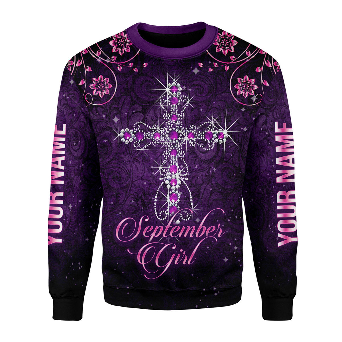 CustomsPig Personalized Ugly Sweater I Am A September Girl All Over Printed