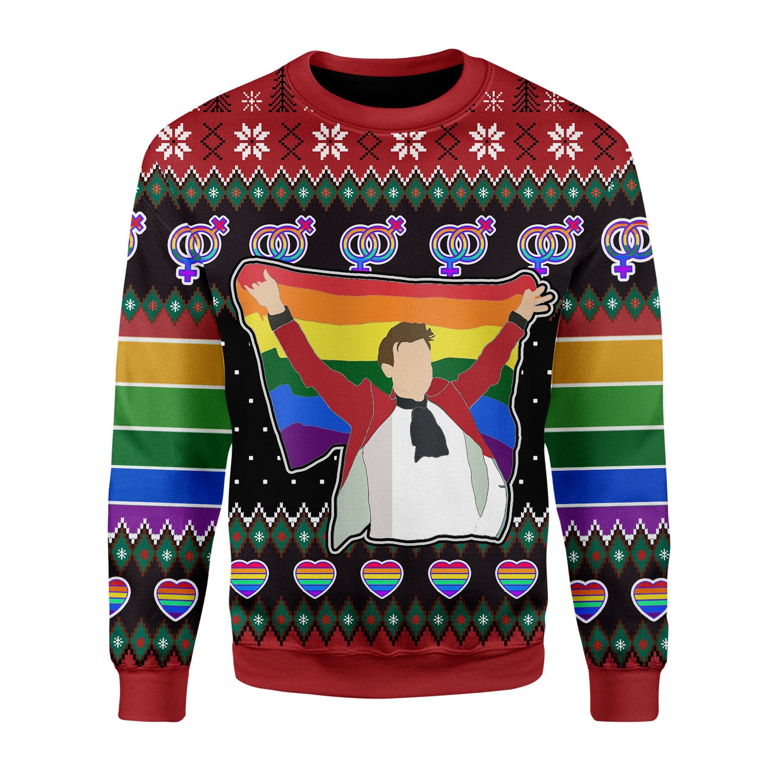 Customspig Christmas Sweater LGBT Harry Styles 3D Apparel