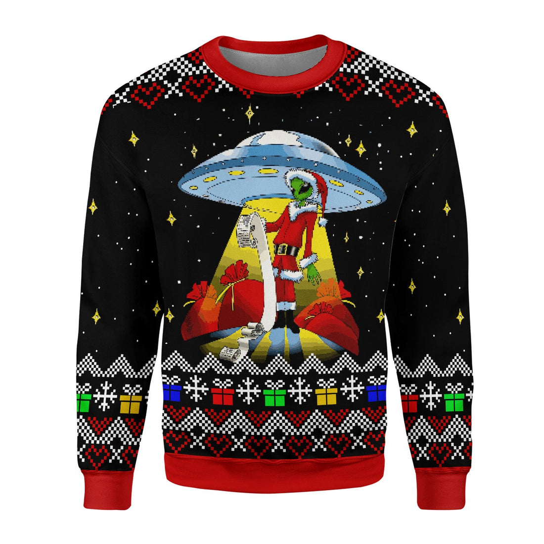 Customspig Tops Pullover Sweatshirt Funny Alien UFO 3D Apparel