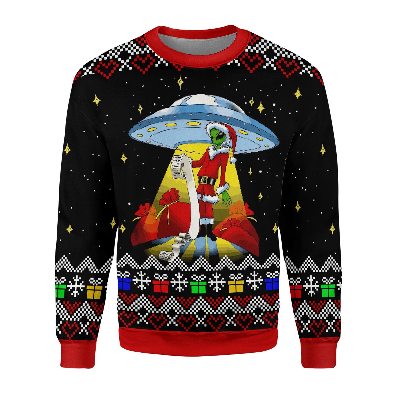 Customspig Tops Pullover Sweatshirt Funny Alien UFO 3D Apparel