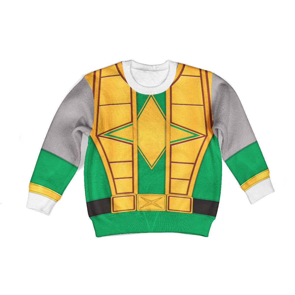 CustomsPig Power Rangers Ninja Storm Green Samurai Ranger Costumes Hoodie Sweatshirt T-shirt Kid Tops